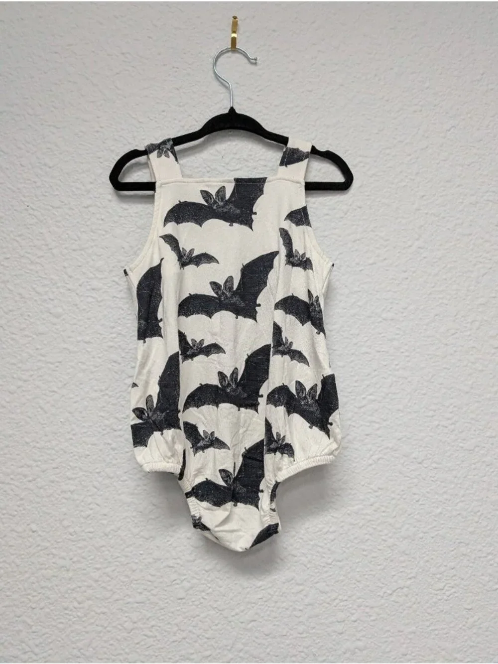 Kate Quinn Bamboo Black & White Bats Bubble 18-24 Baby Romper Spooky Halloween